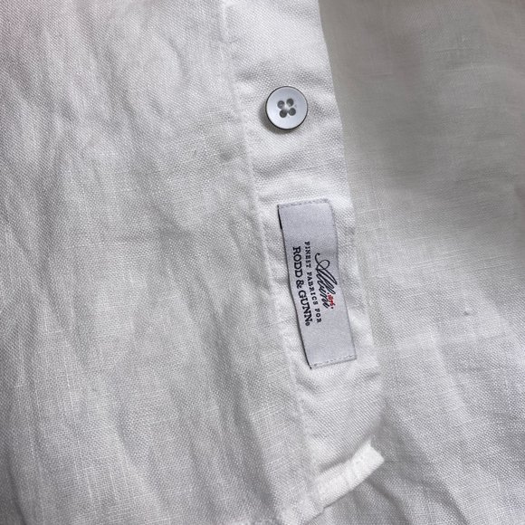 Rodd & Gunn Ellerslie S/S 100% Linen Sport Fit Button Shirt White Men's Size XXL - Picture 6 of 8